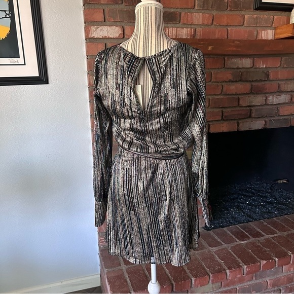 NWT Ramy Brook Jordan Long Sleeve Metallic Rib Mini Dress in Multi Sz XS - Picture 8 of 9